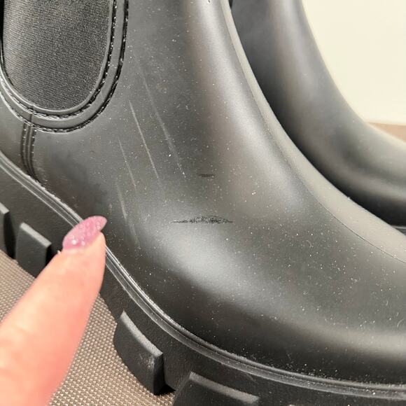 Jeffrey Campbell Cloudy Rain Boot Platform Chelsea Rain Chunky Lug Sole Size 10 - Picture 3 of 10